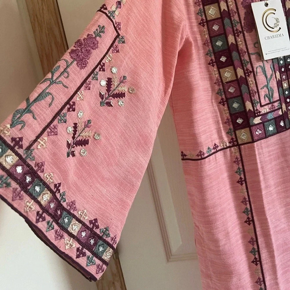 Traditional formal embroidered Indian Pakistani shalwar qameez trouser shirt - Picture 7 of 10